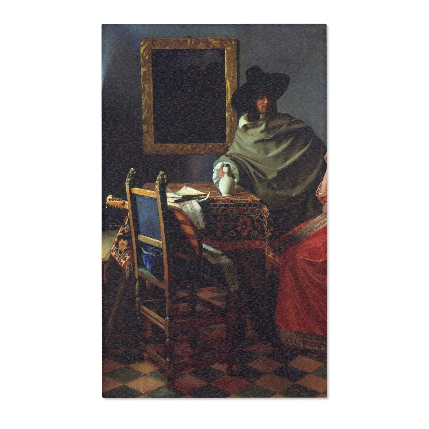 The Glass of Wine - Johannes Vermeer Area Rug