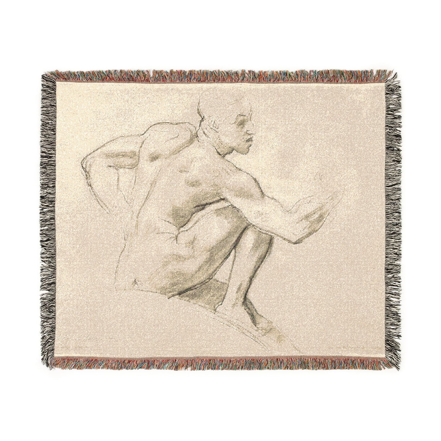Seated Male Nude - John Singer Sargent Tapestry Blanket
