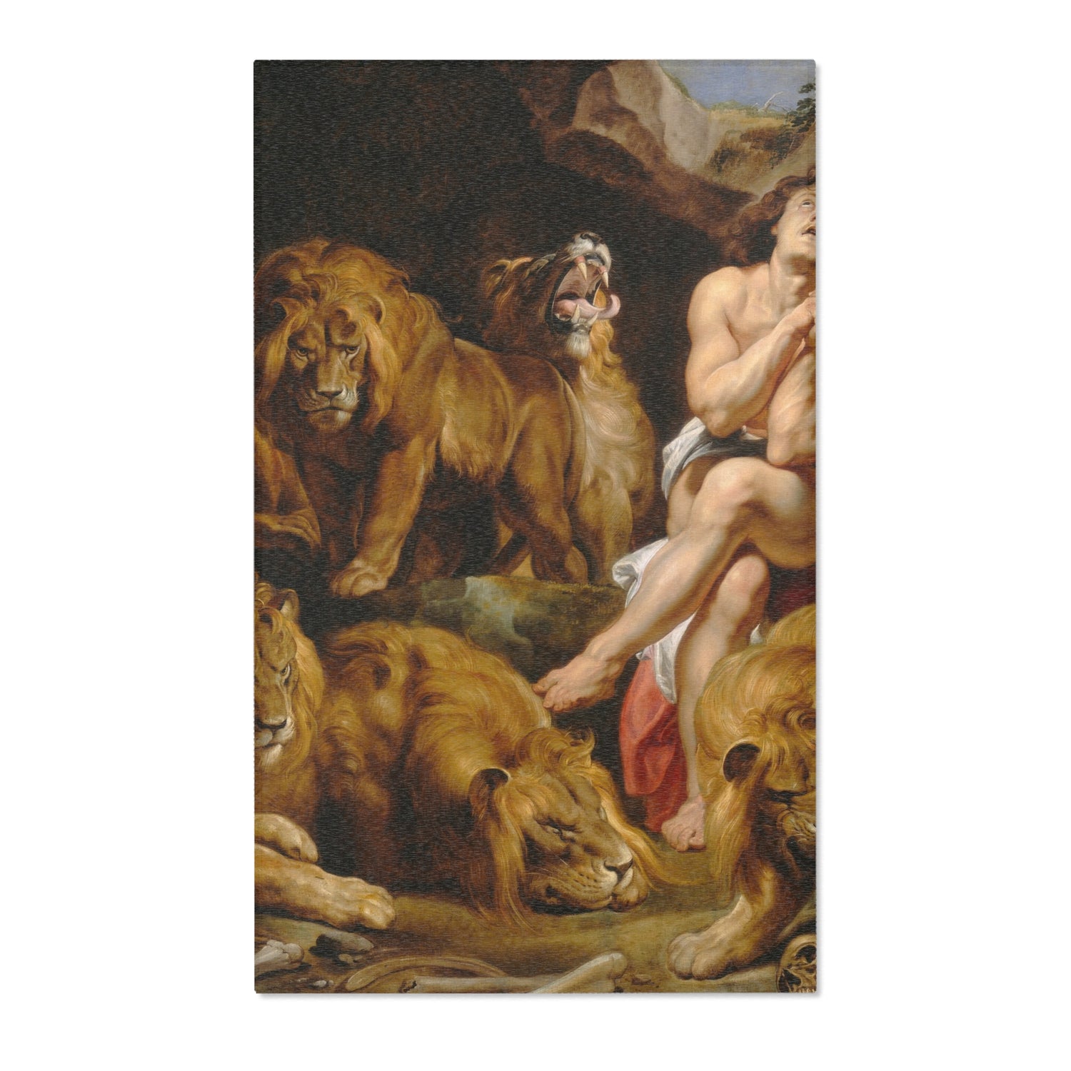 Daniel in the Lions' Den - Peter Paul Rubens Area Rug