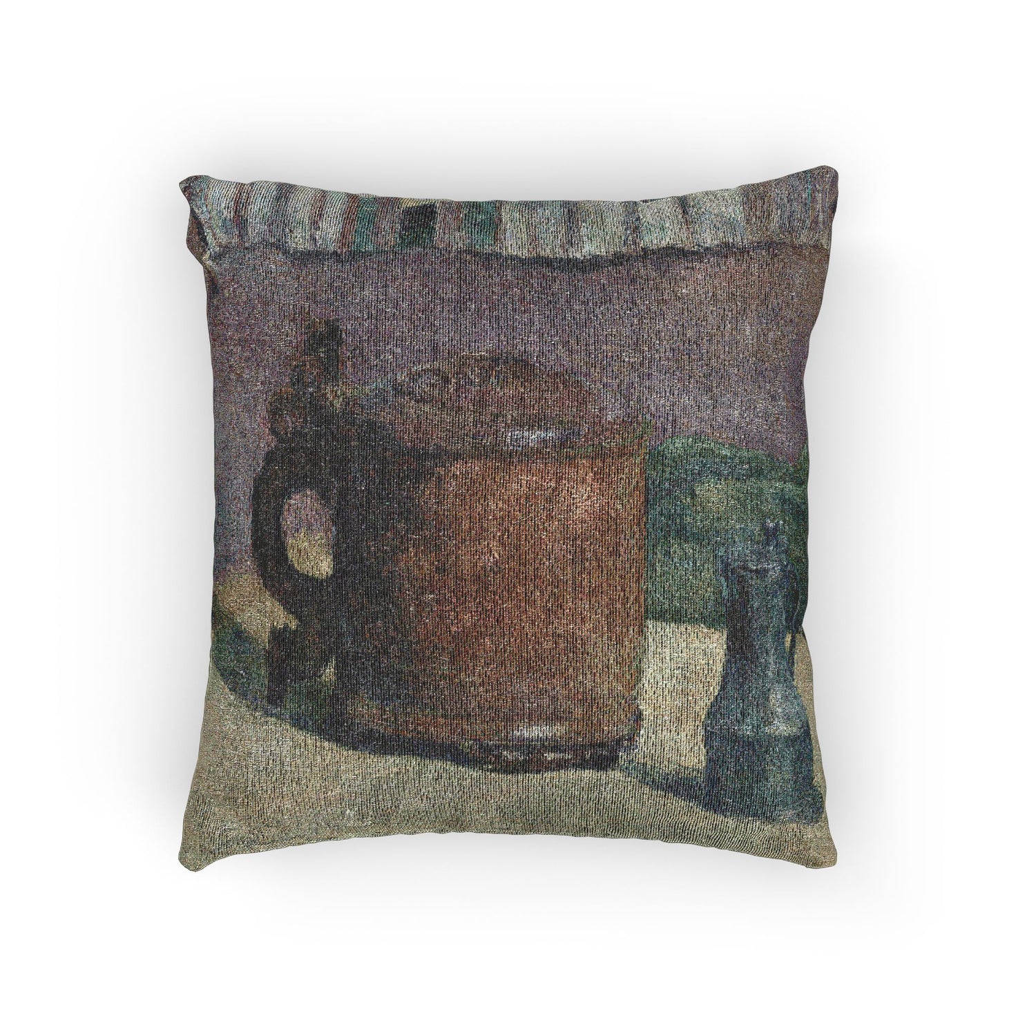 Paul Gauguin - Still Life Wood Tankard and Metal Pitcher | Woven Pillow