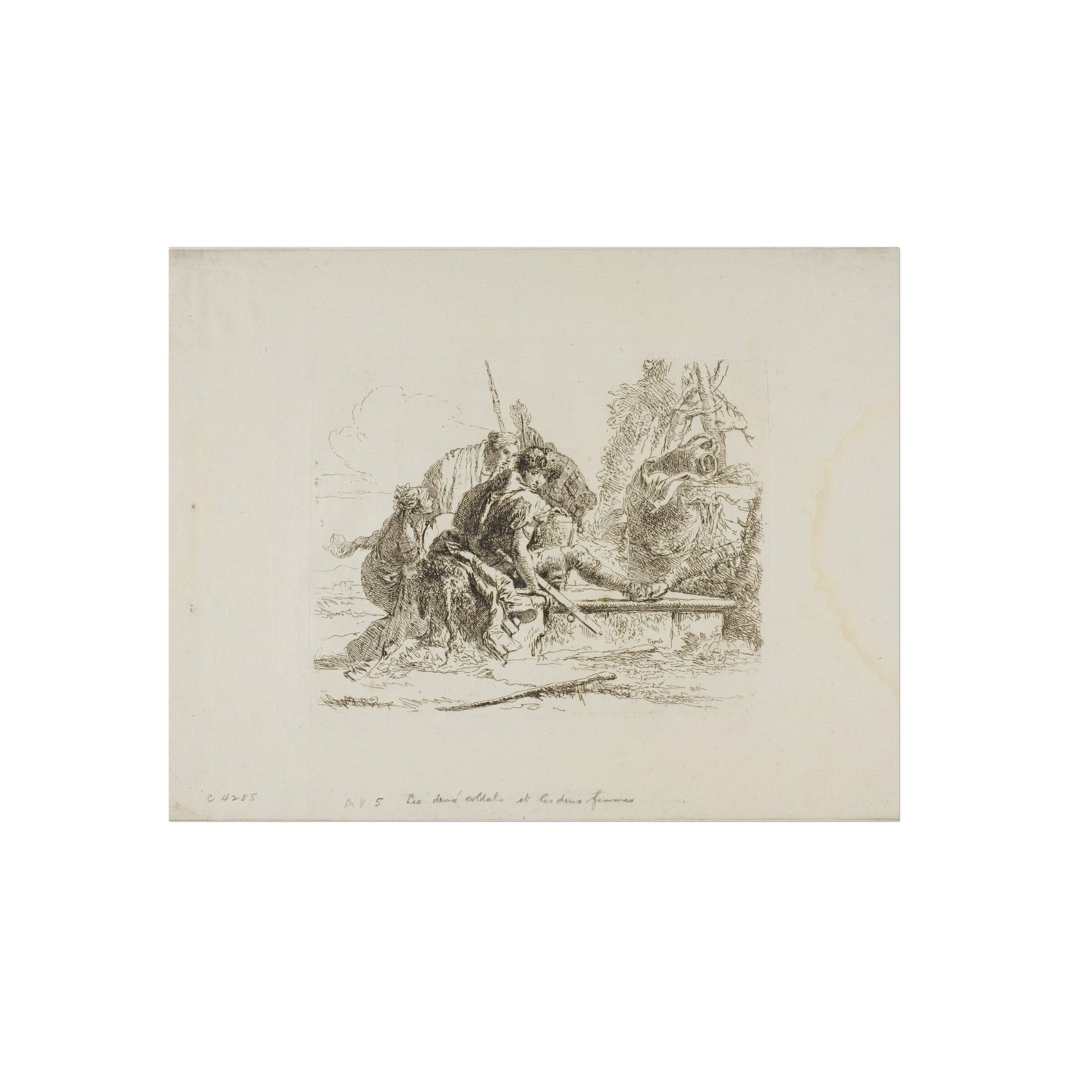 Two Soldiers and Two Women - Giovanni Battista Tiepolo Fine Art Poster