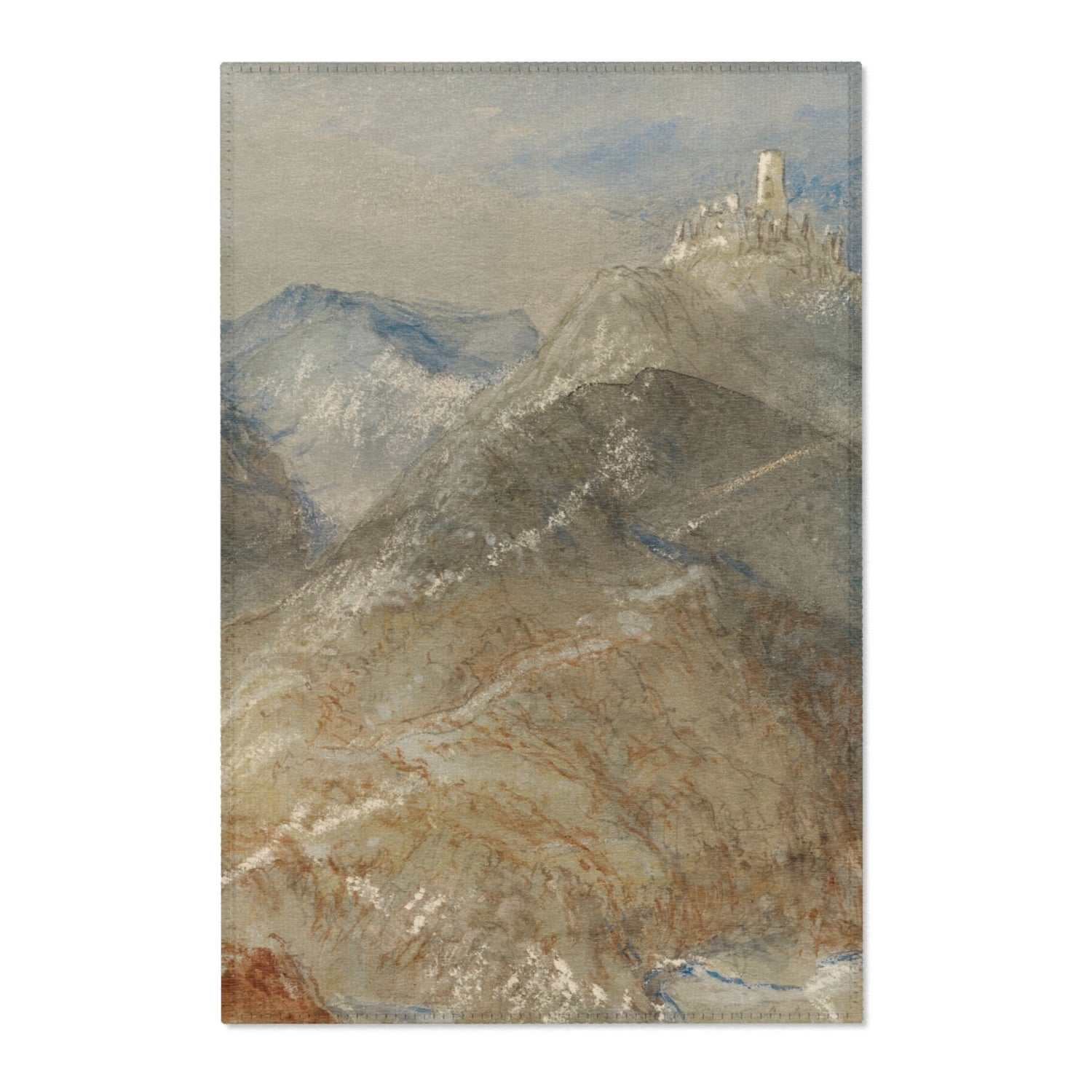 Castle on Height near Geneva - Joseph Mallord William Turner Area Rug