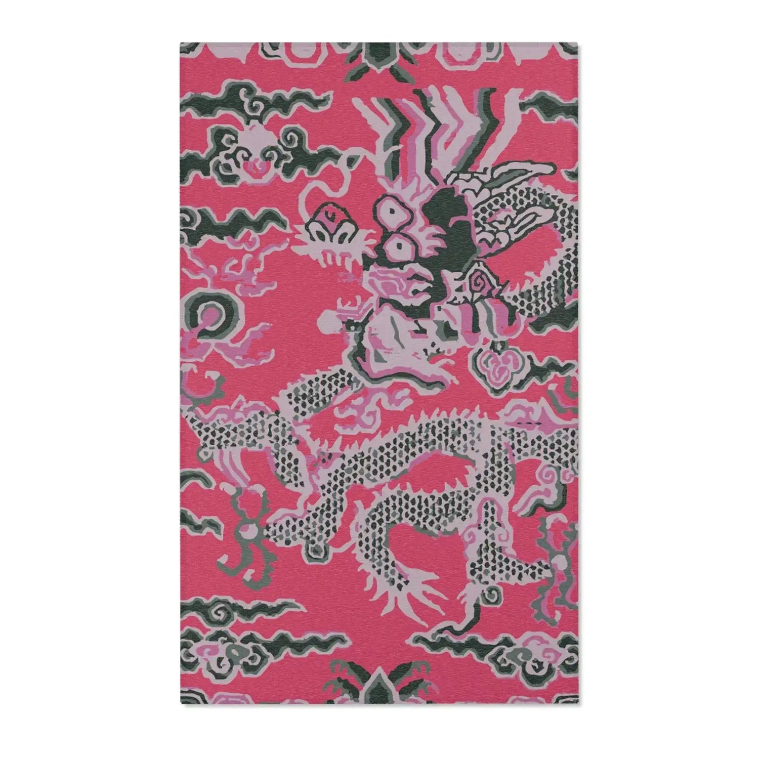 Crimson Imperial Dragon Accent Rug