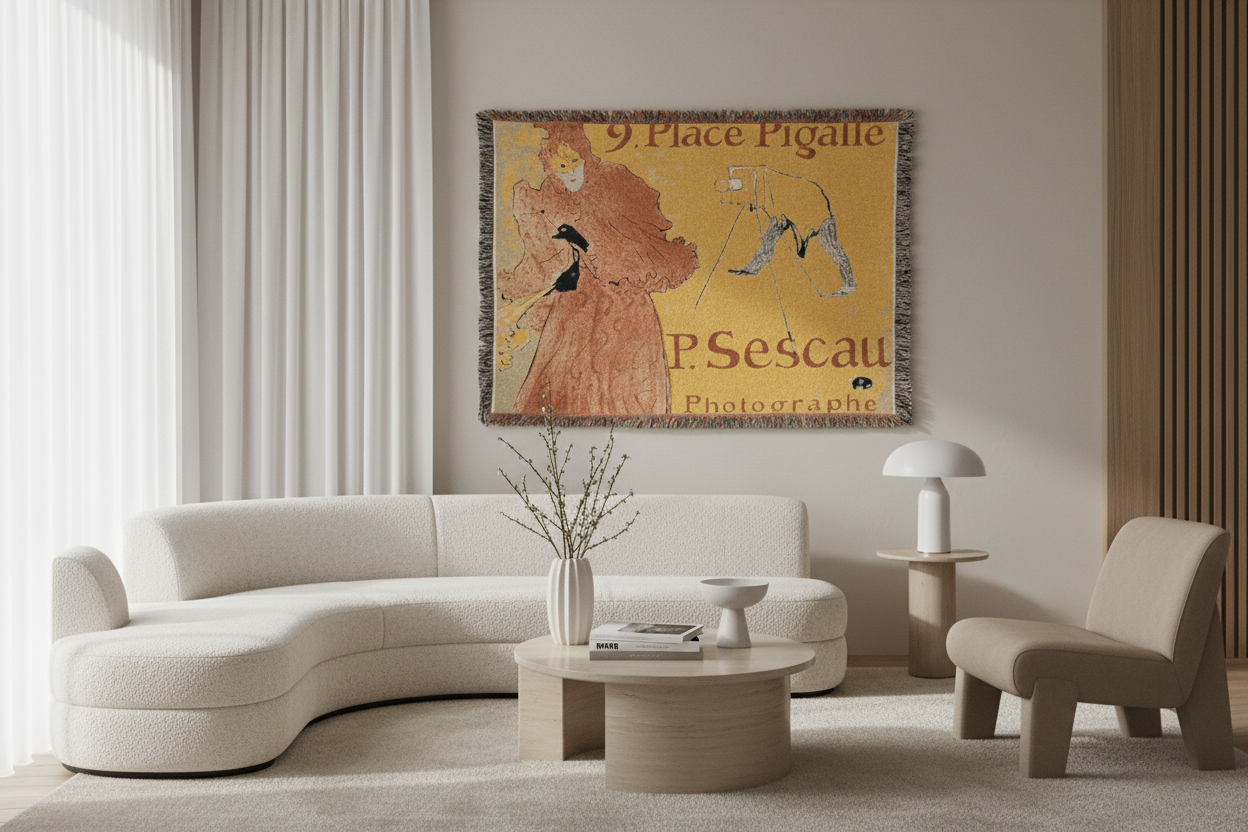 The Photographer Sescau - Henri de Toulouse-Lautrec Tapestry Blanket