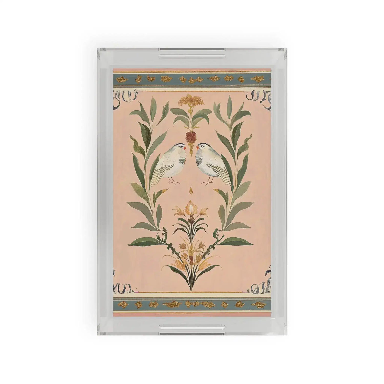 Vintage Bird Blossom Serving Tray