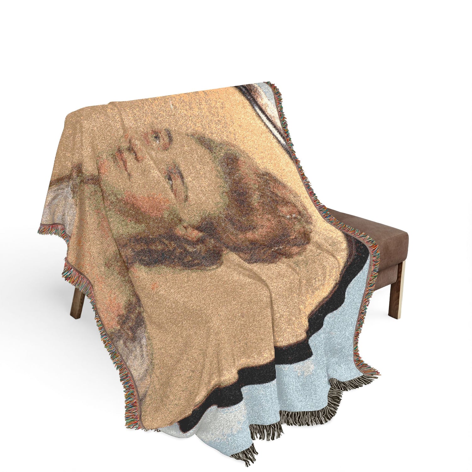 Portrait of Mrs. Nathaniel Bailey, née Lamack Woven Throw Blanket