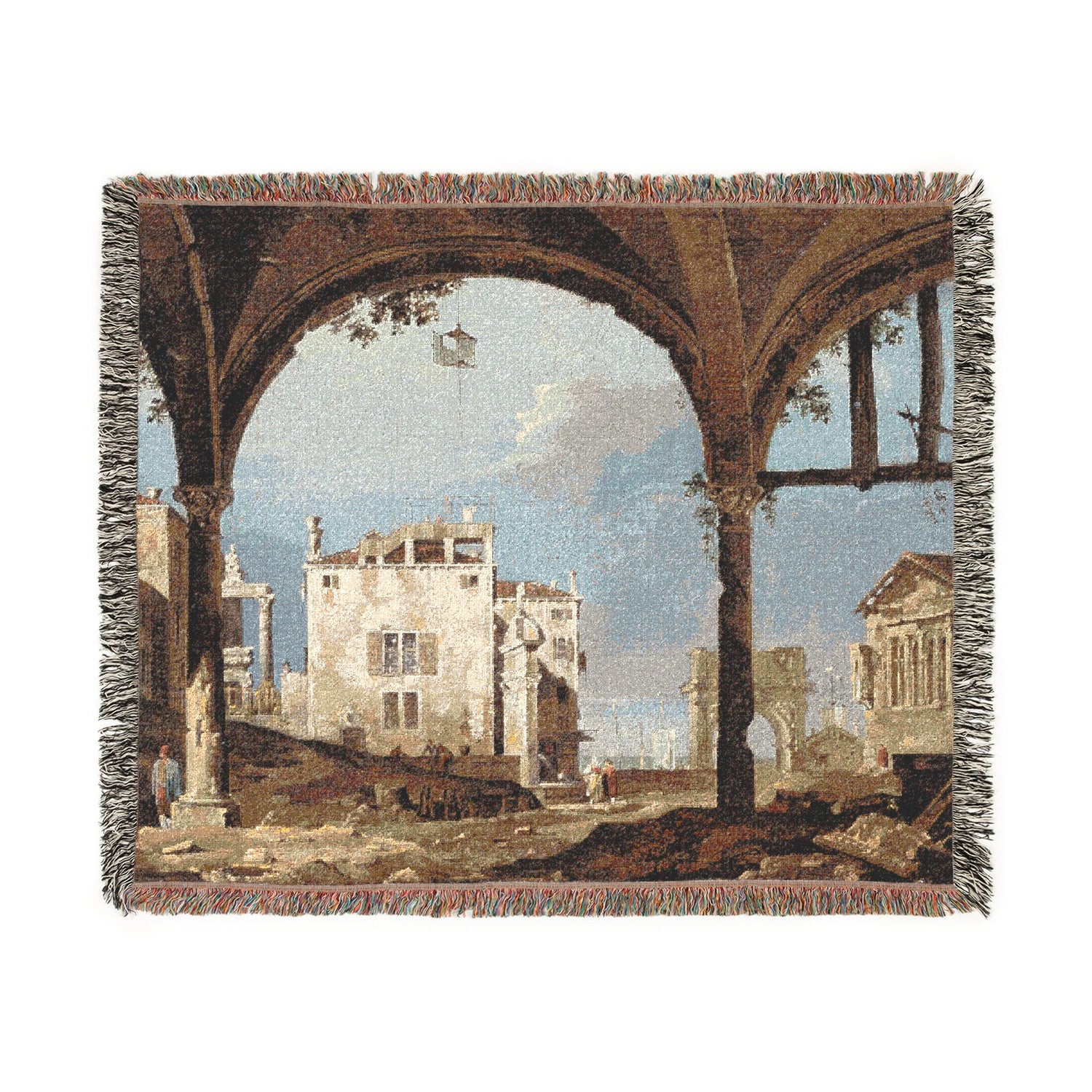 Portico with a Lantern - Canaletto Tapestry Blanket