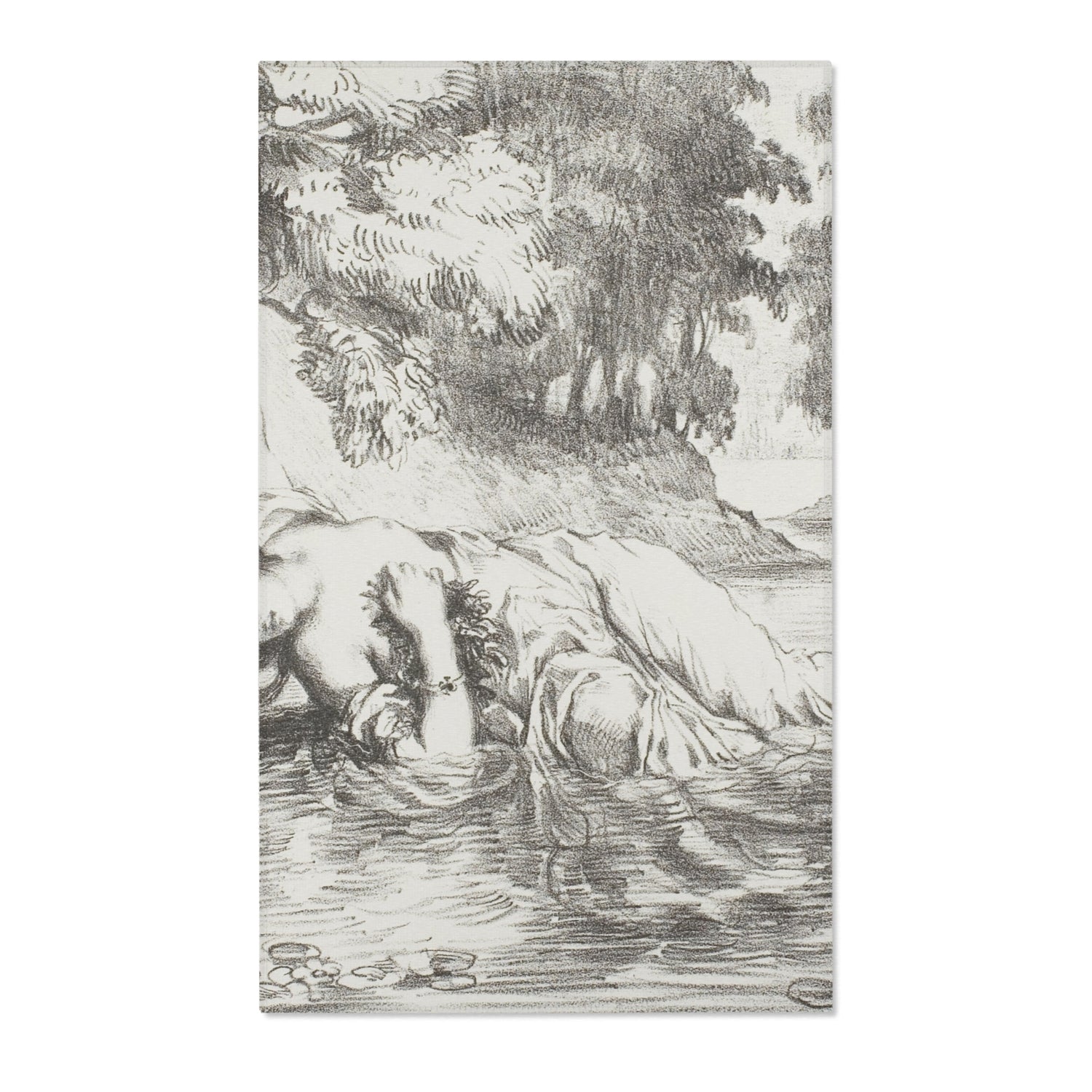 Ophelia's Death - Eugène Delacroix Area Rug