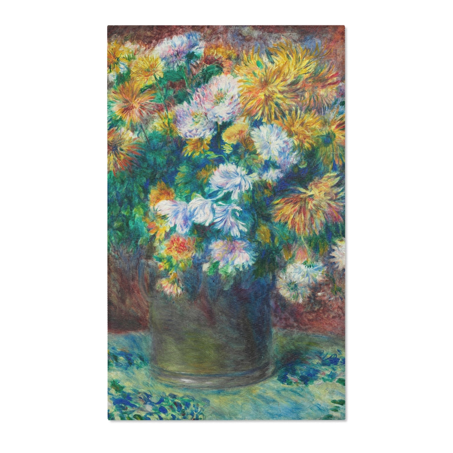 Chrysanthemums - Pierre-Auguste Renoir Area Rug