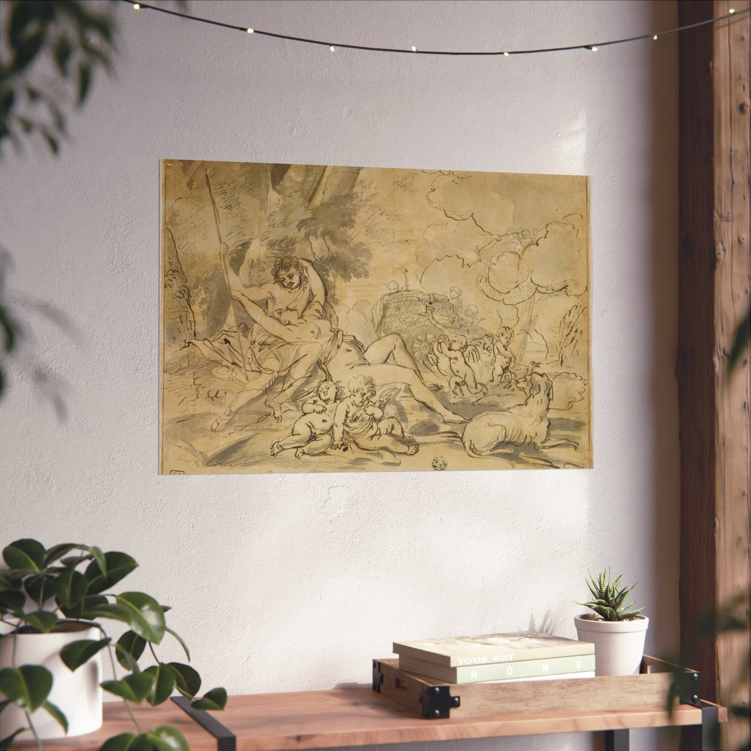 Figures, Chariot and Dog - Nicolas Poussin Fine Art Poster