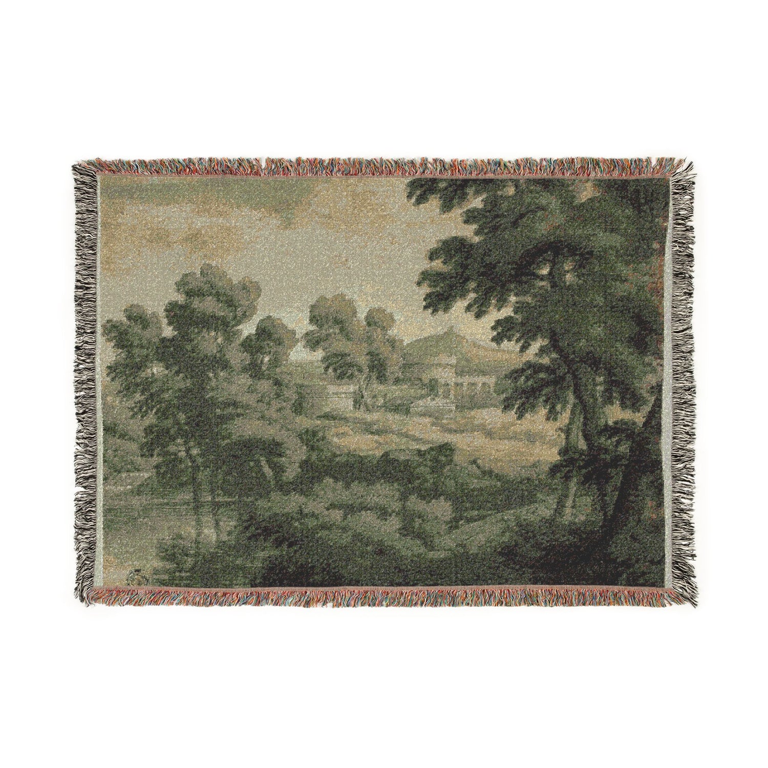 Italianate Landscape with Castle - Nicolas Poussin Tapestry Blanket