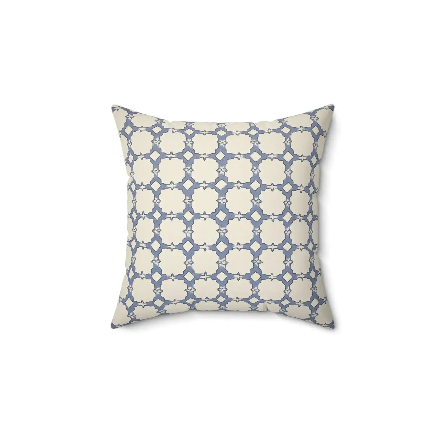 Geometric Lattice Blue Throw Pillow