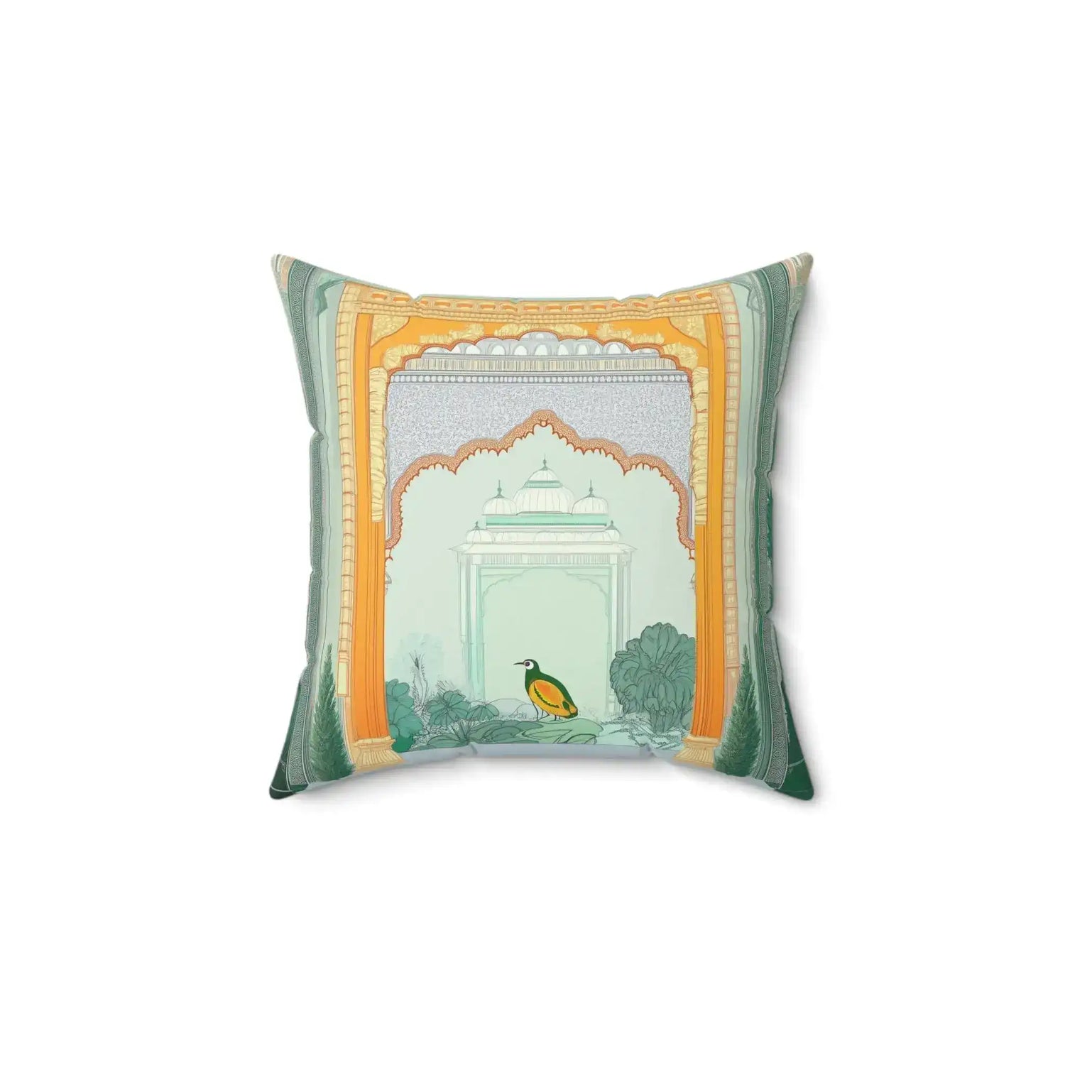 Mughal Garden Vista Throw Pillow