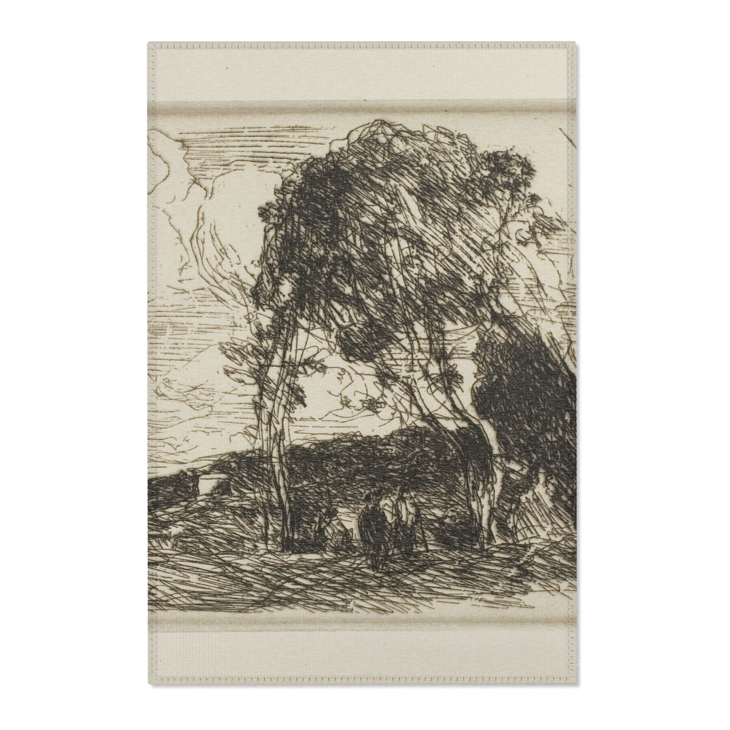 Souvenir of the Fortifications of Douai - Jean Baptiste Camille Corot Area Rug
