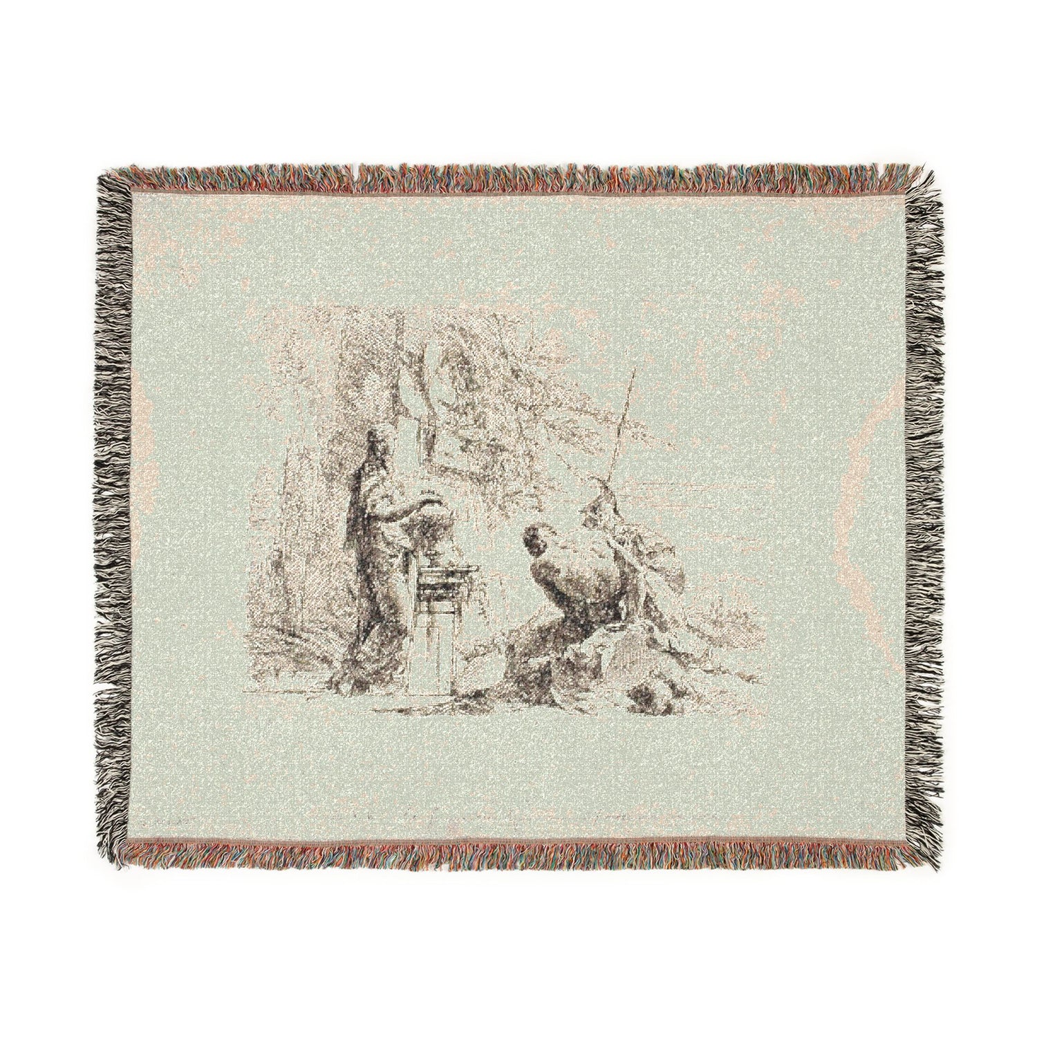 A Woman with Her Hands on a Vase - Giovanni Battista Tiepolo Tapestry Blanket