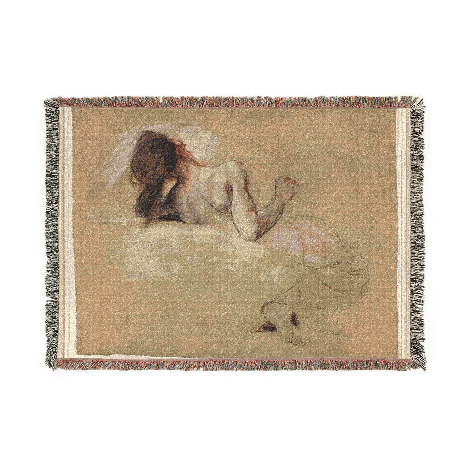 Crouching Woman - Eugène Delacroix Tapestry Blanket