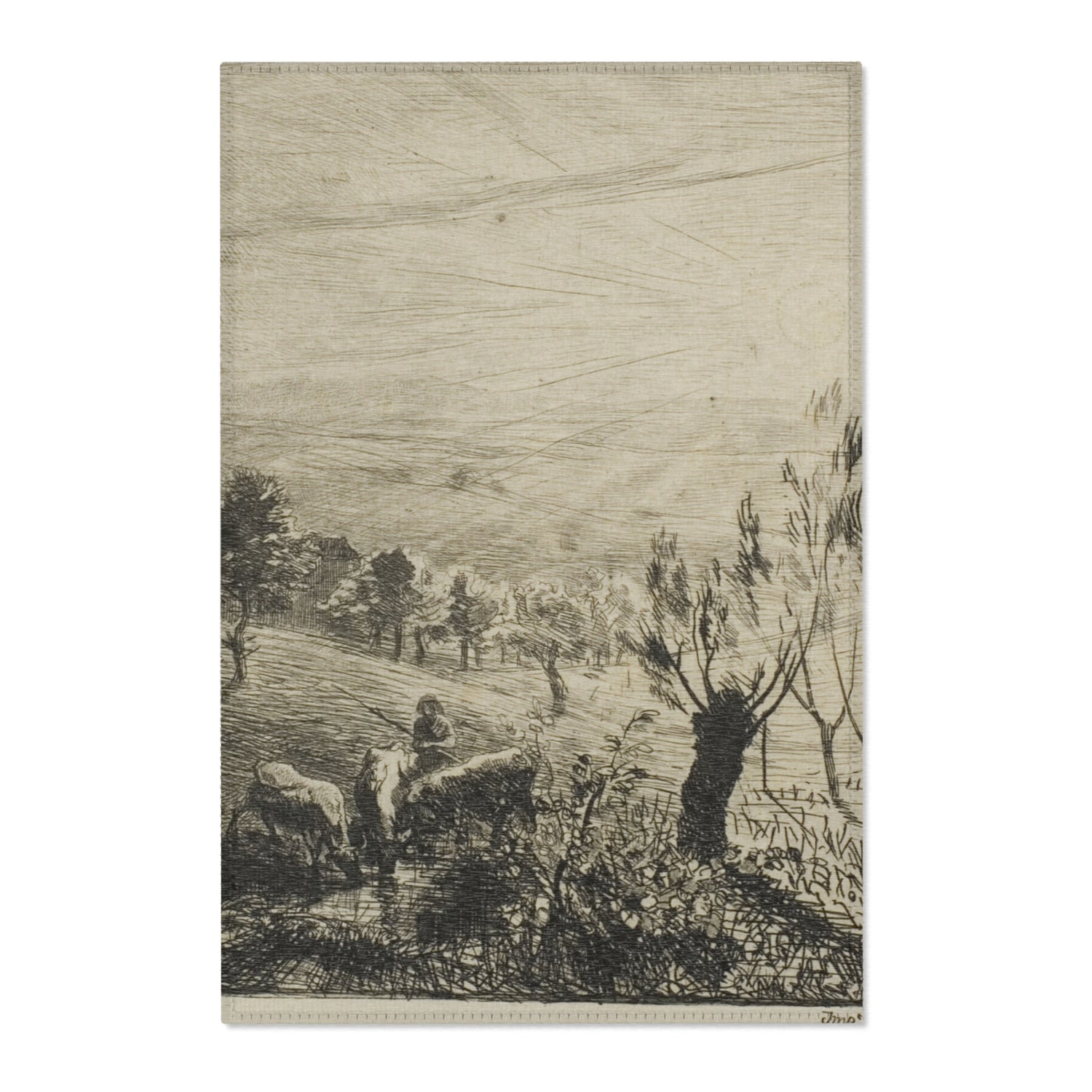 Sunrise - Charles François Daubigny Area Rug