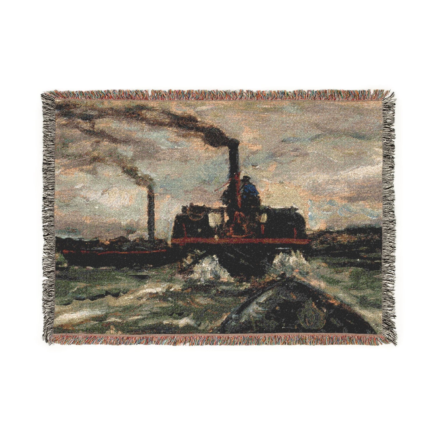 River Boat - Charles François Daubigny Tapestry Blanket