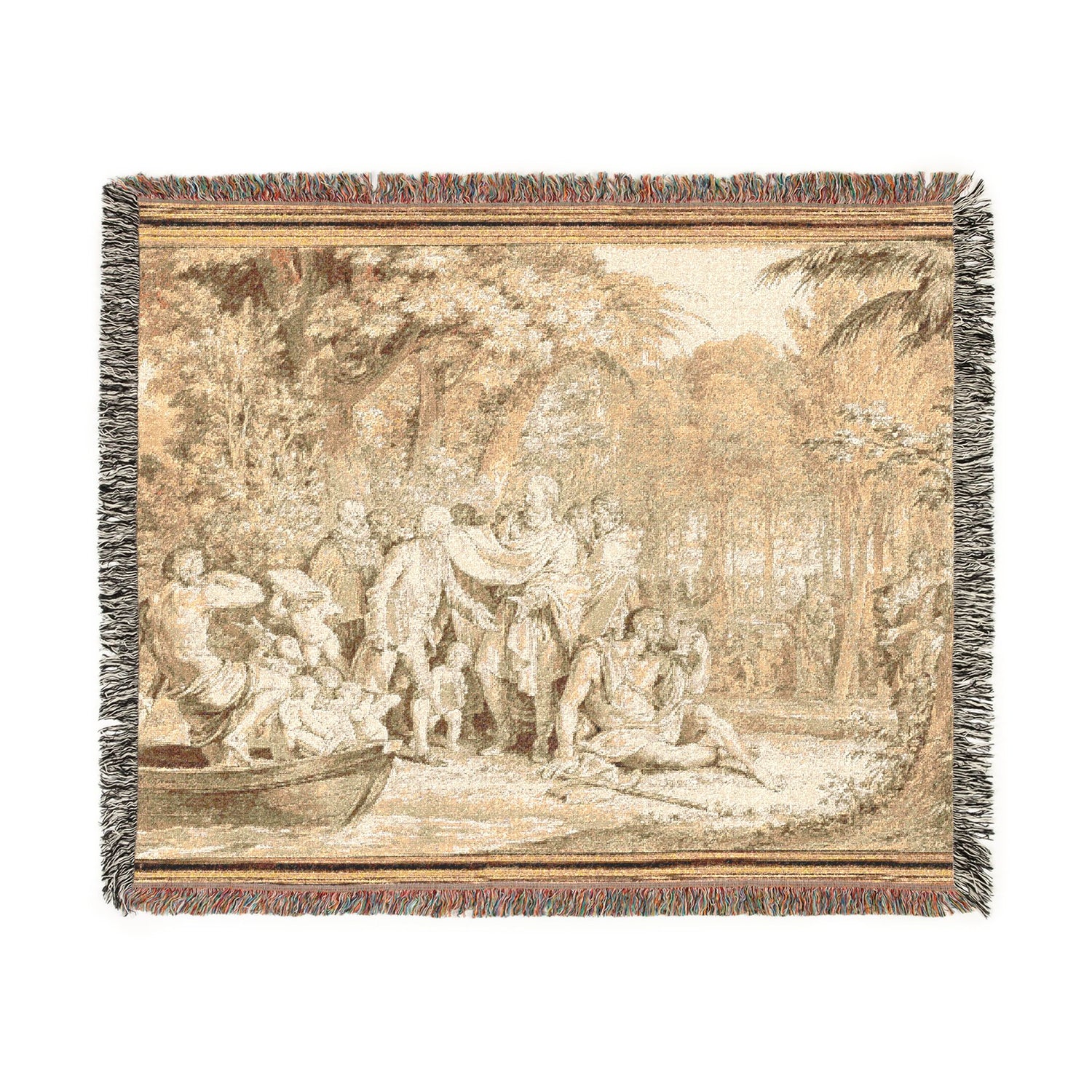 Arrival of Rousseau to the Champs-Élysées - Jean Michel Moreau Tapestry Blanket