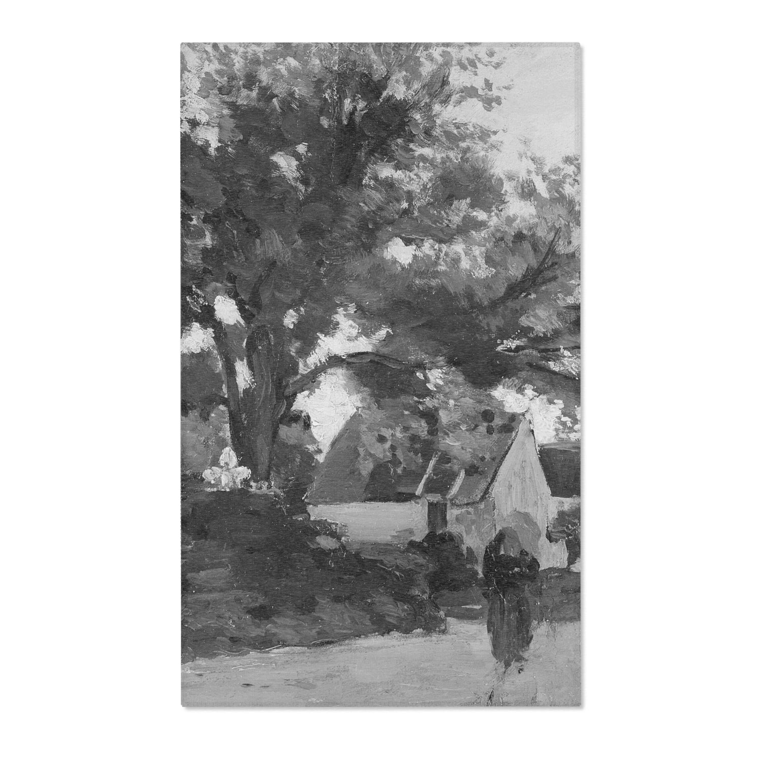 Village in Brittany - Charles François Daubigny Area Rug