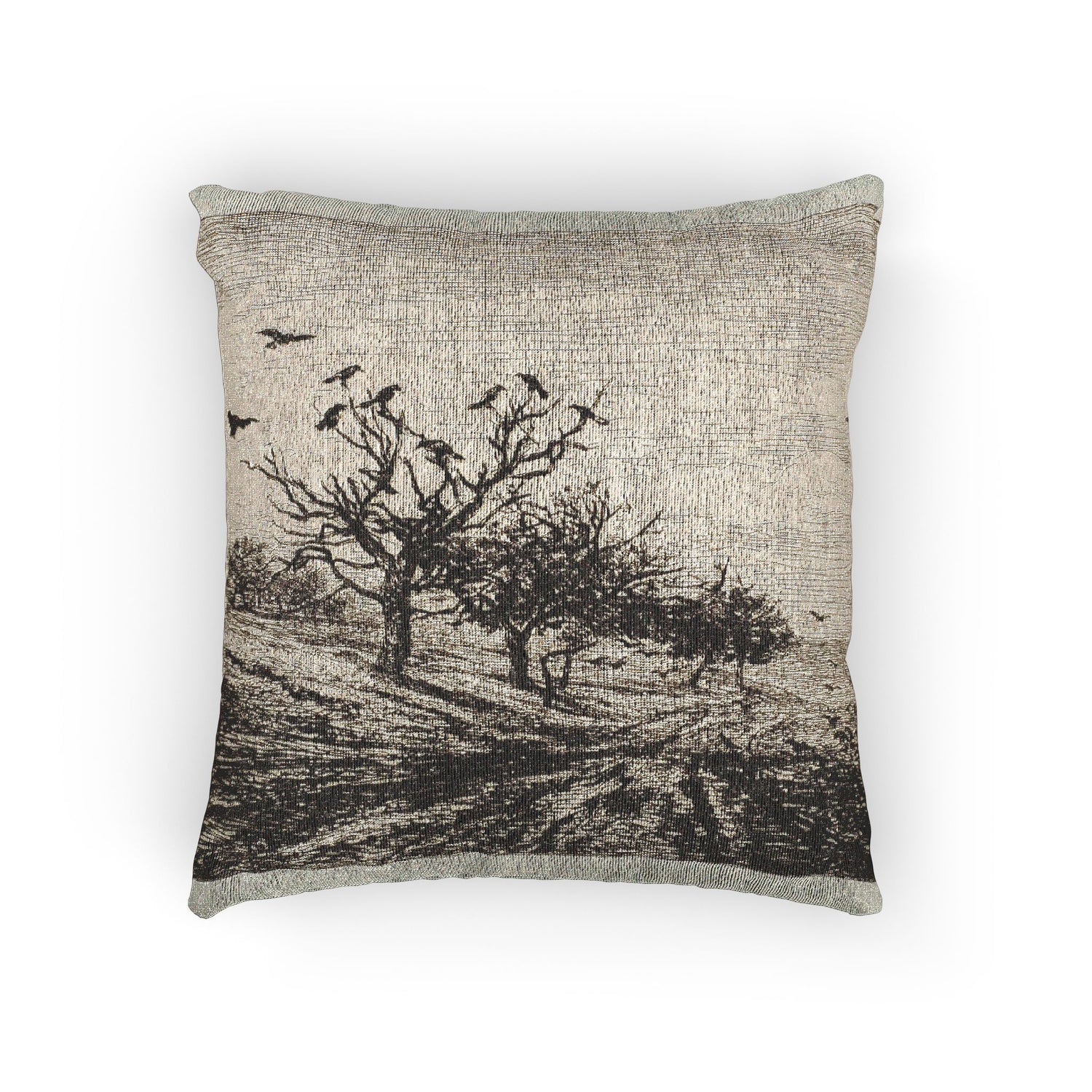 Charles François Daubigny - Crows in a Tree | Woven Pillow