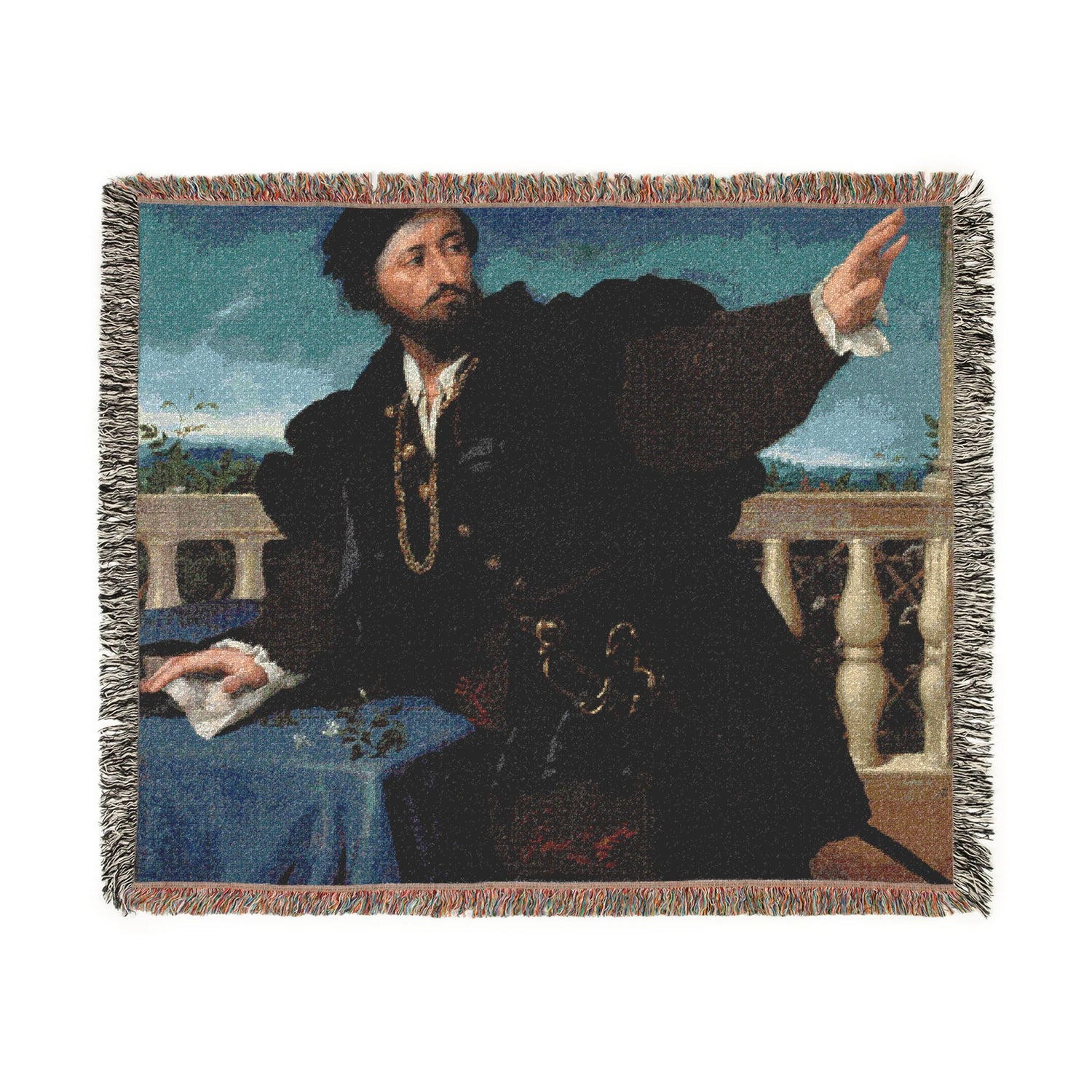 Portrait of a Man, Possibly Girolamo Rosati Woven Throw Blanket