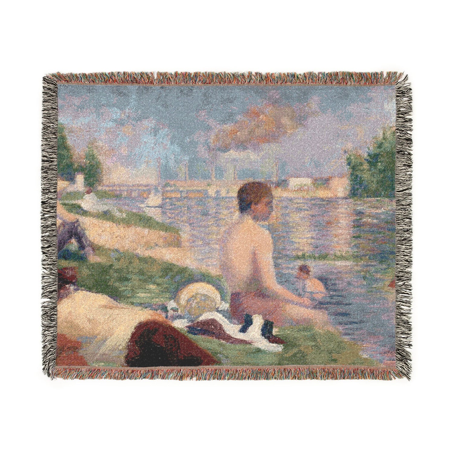 Final Study for Bathers at Asnières - Georges Seurat Tapestry Blanket