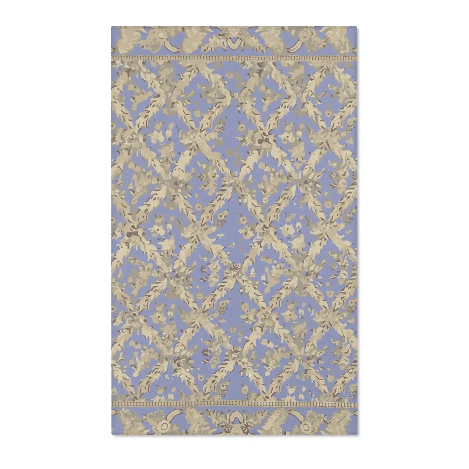 Royal Periwinkle Floral Lattice Accent Rug