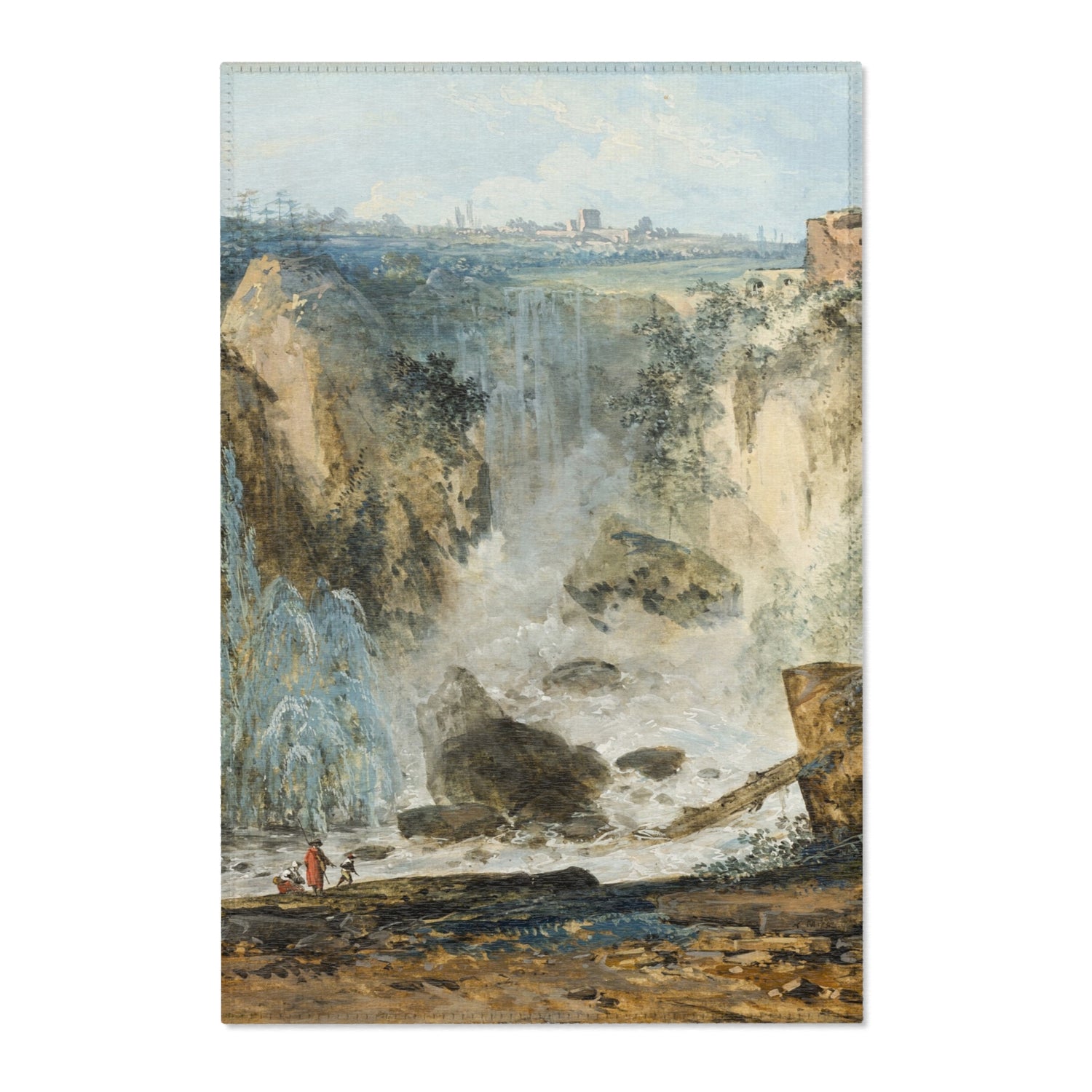 Waterfall - Louis Gabriel Moreau Area Rug