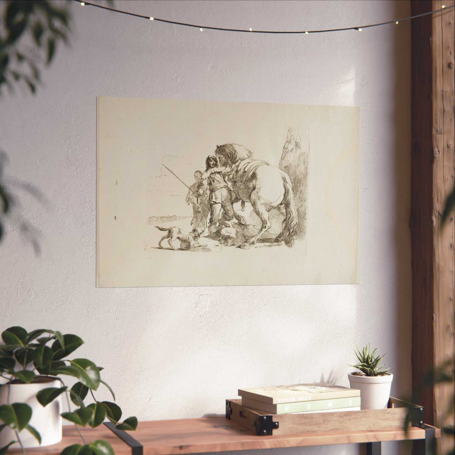 The Rider Standing by His Horse - Giovanni Battista Tiepolo Fine Art Poster