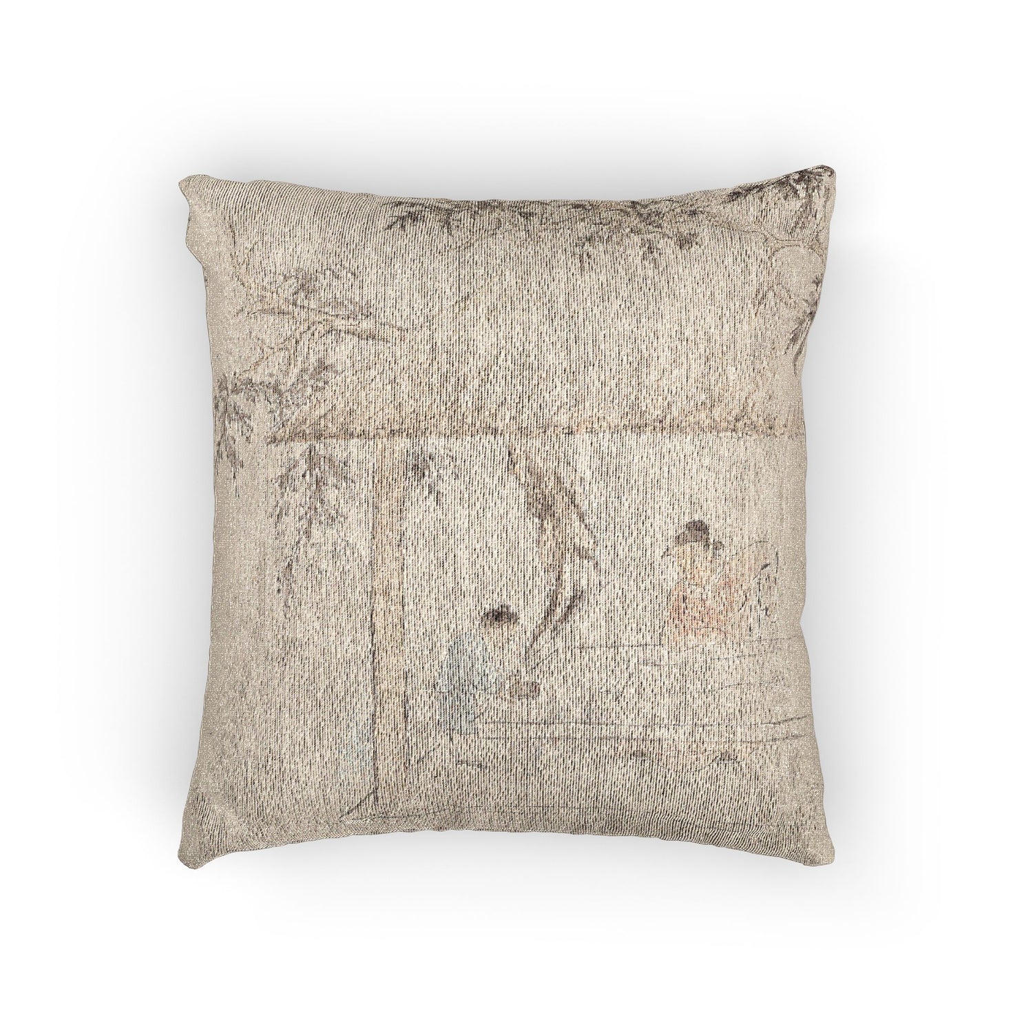 A Scholar at a Table with a Servant Pillow