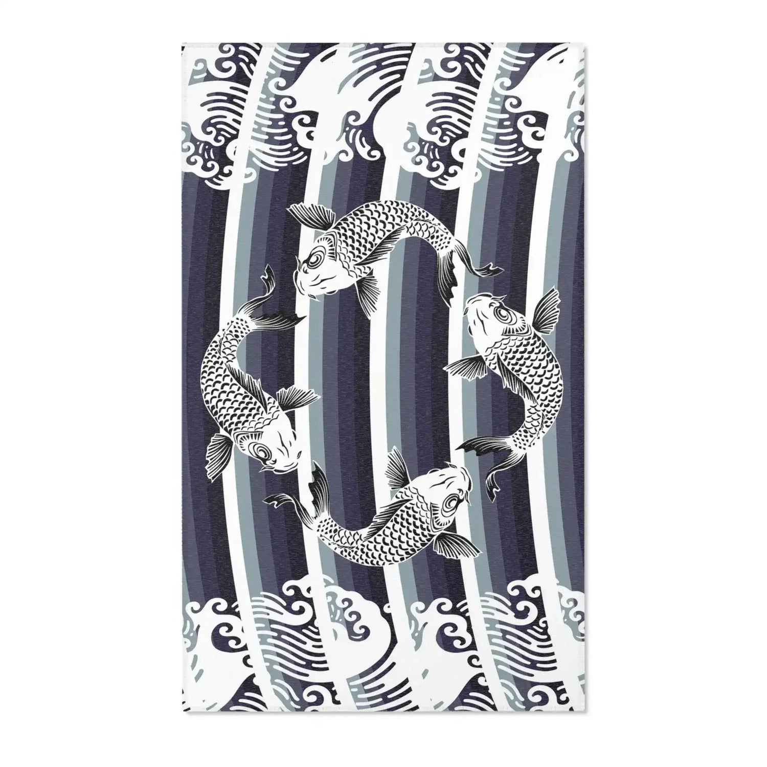 Circle of Koi Waves Accent Rug