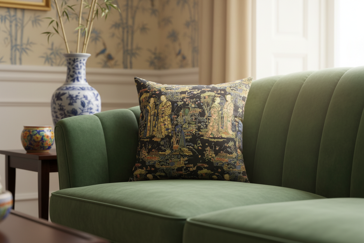 Imperial Garden Tapestry Throw Pillow