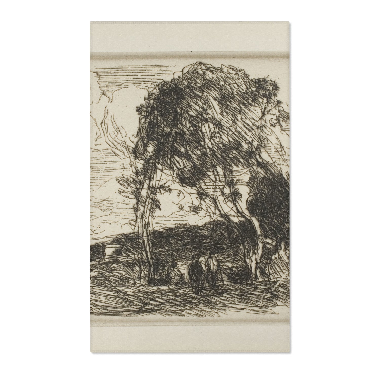 Souvenir of the Fortifications of Douai - Jean Baptiste Camille Corot Area Rug