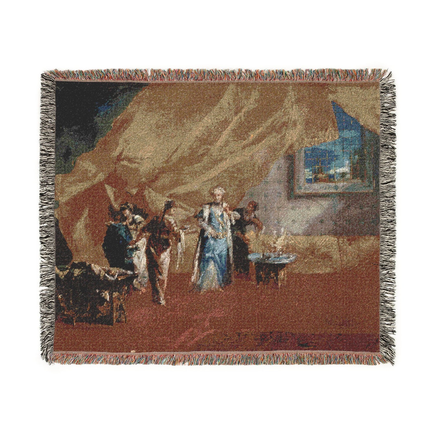 Interior a Sultana Taking Coffee in the Harem - Giovanni Antonio Guardi Tapestry Blanket
