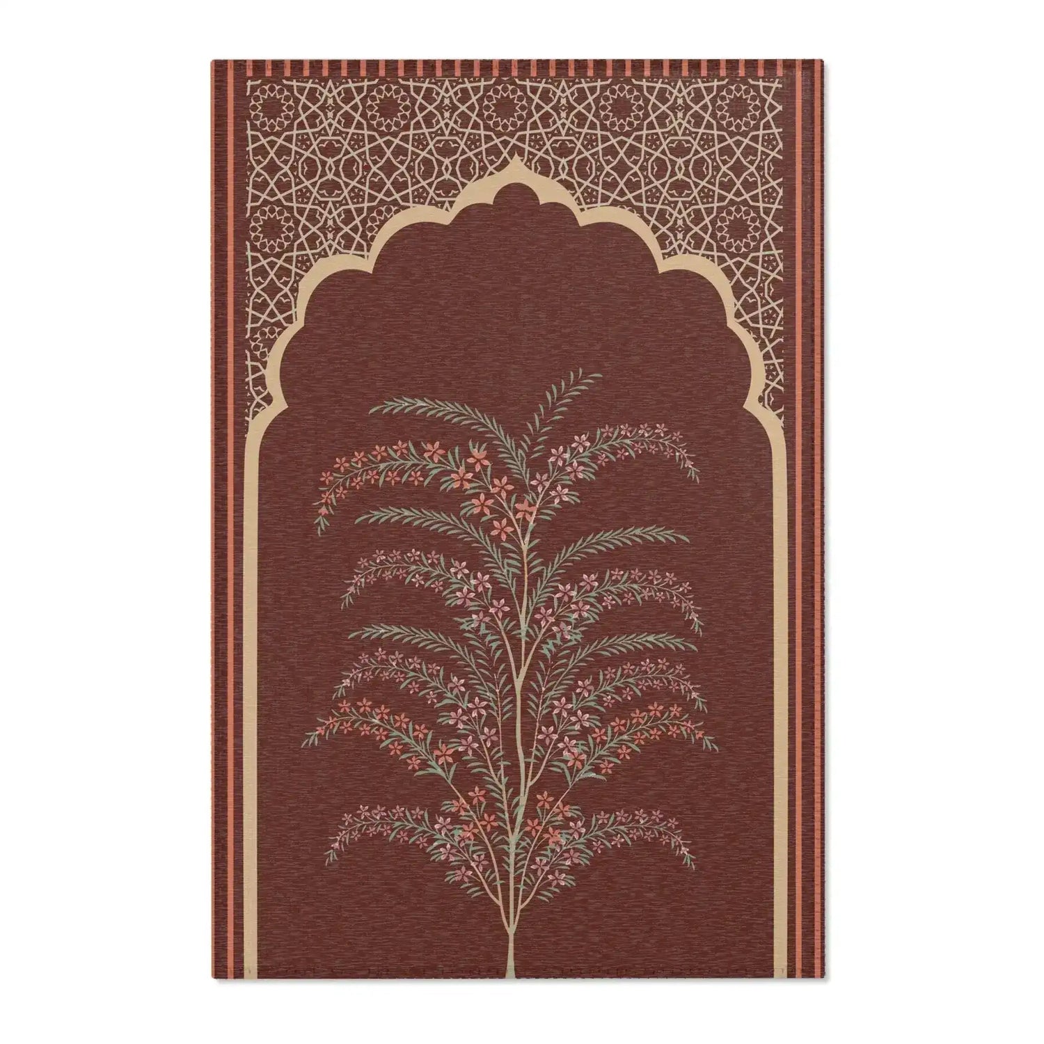 Ornamental Bloom Arch Accent Rug