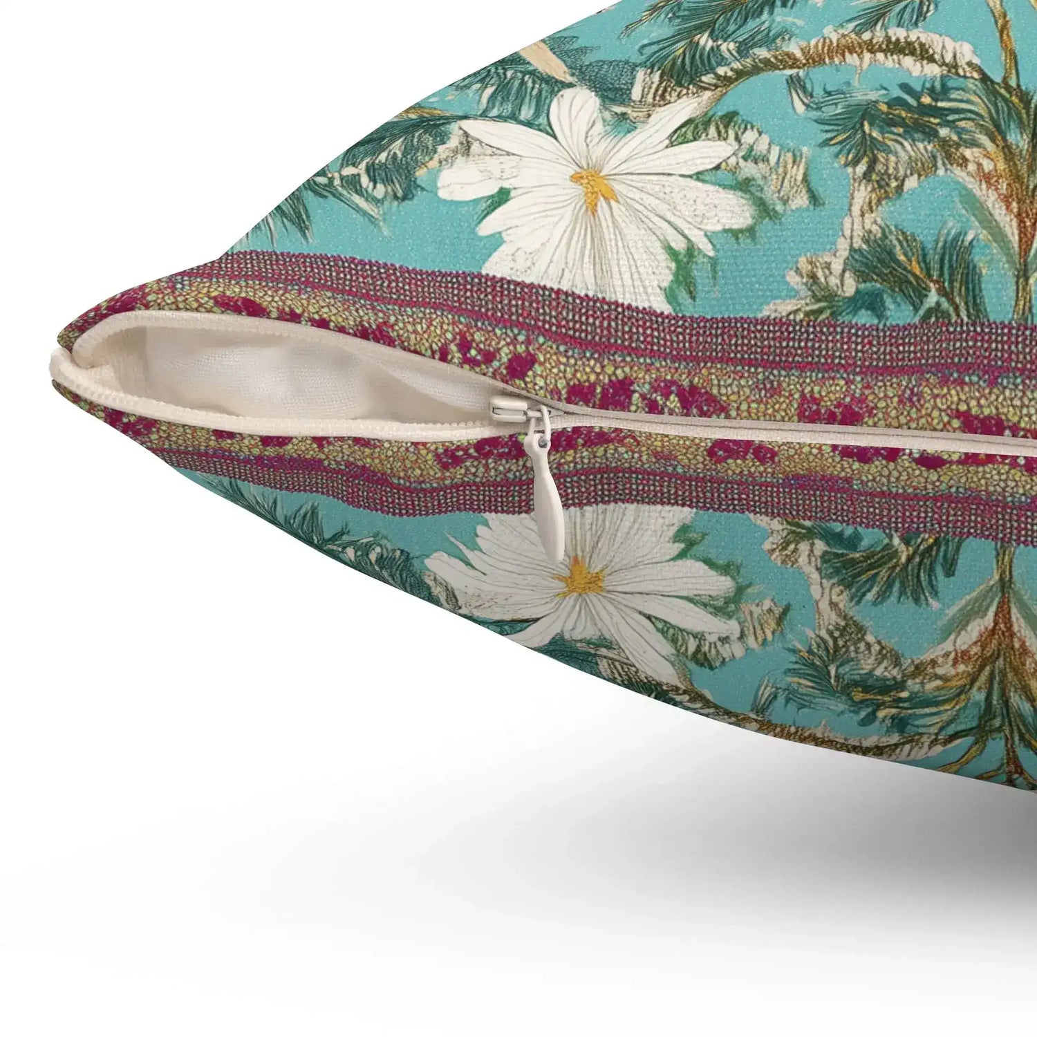 Paradise Bloom Peacock Throw Pillow