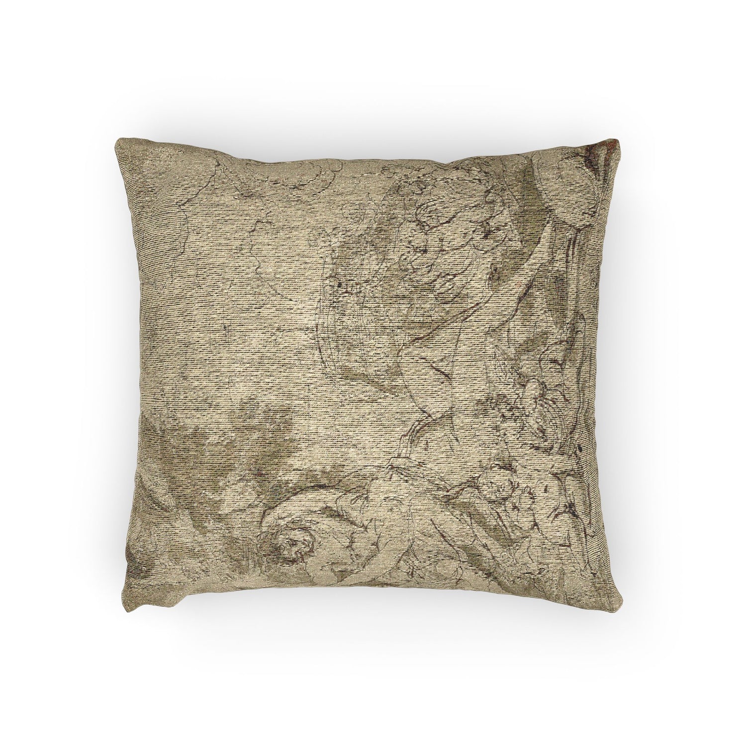 Nicolas Poussin - Figures, Chariot and Dog | Woven Pillow
