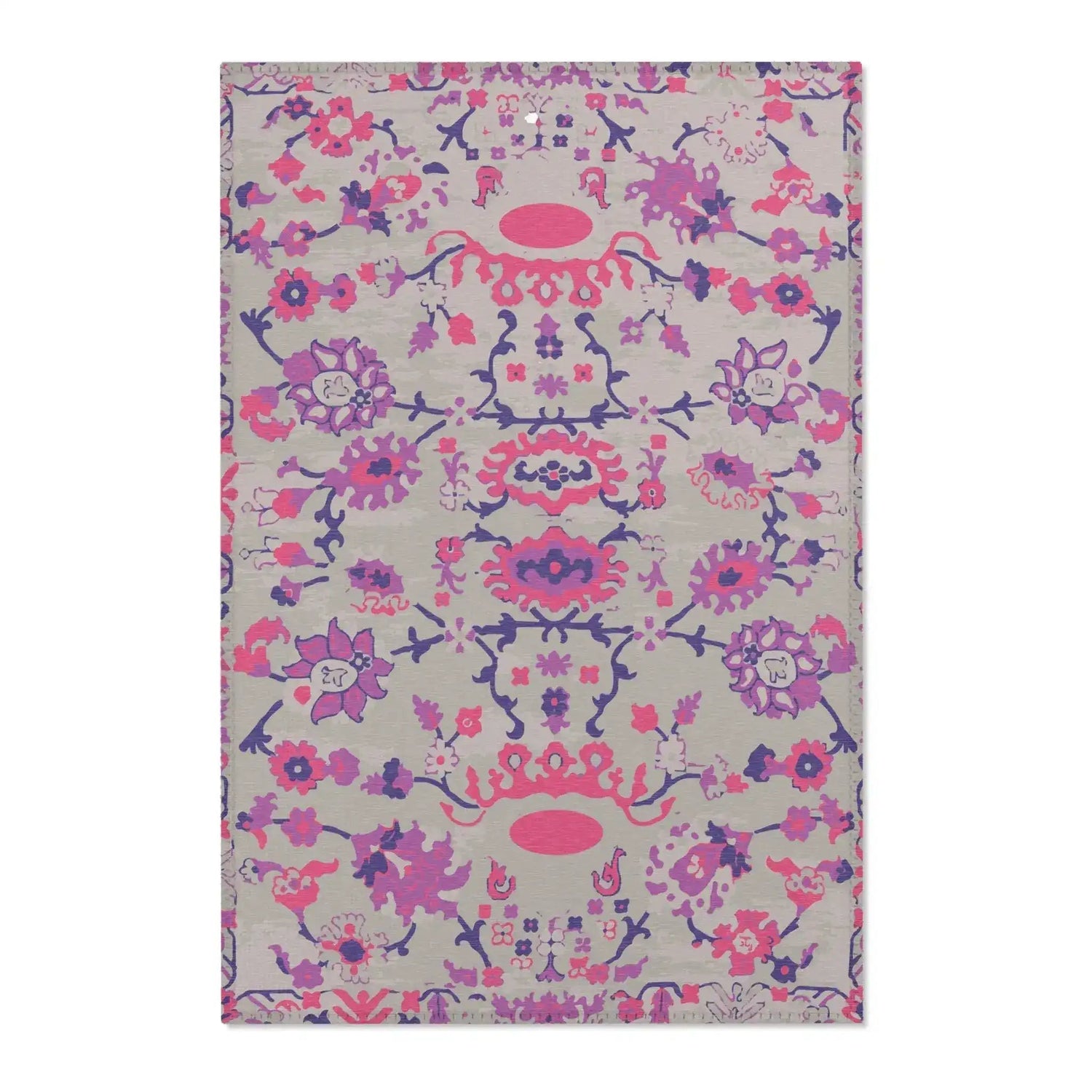 Vibrant Fuchsia & Violet Floral Accent Rug