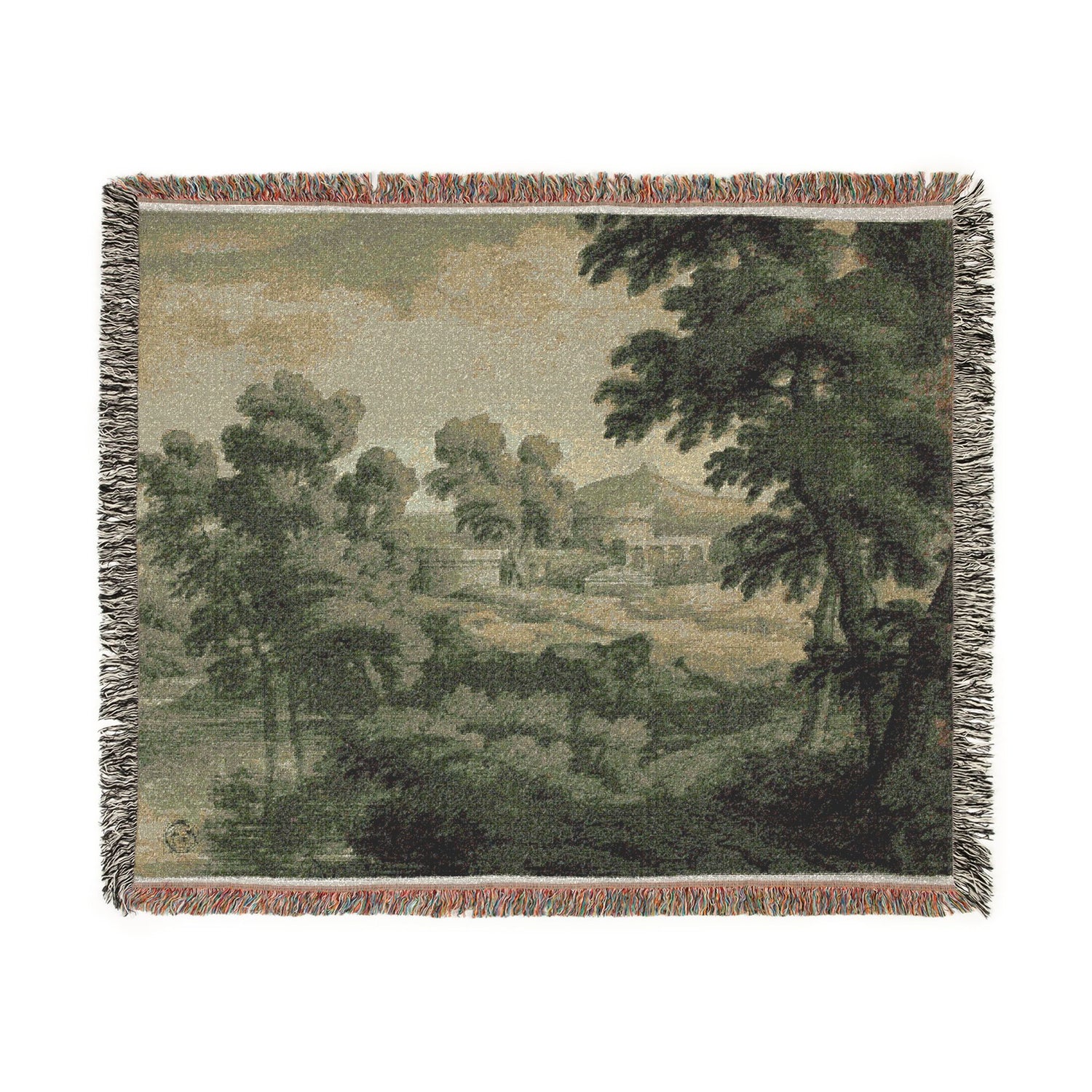 Italianate Landscape with Castle - Nicolas Poussin Tapestry Blanket