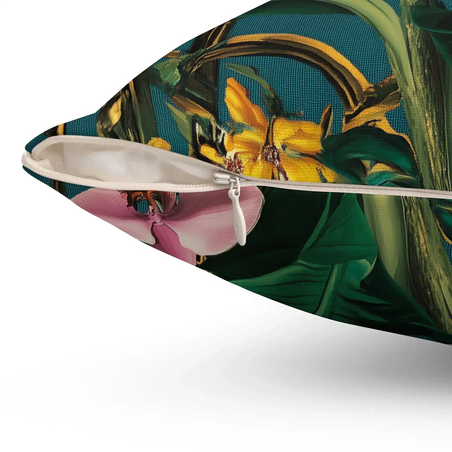 Lush Floral Garden Throw Pillow