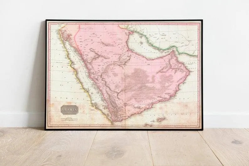 1818 Arabia Map Poster Print