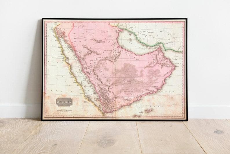 1818 Arabia Map Poster Print 