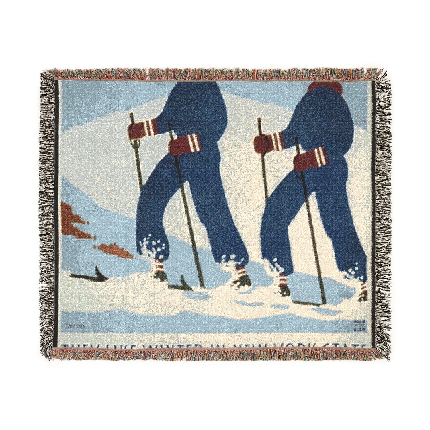 They Like Winter in New York State Tapestry Blanket