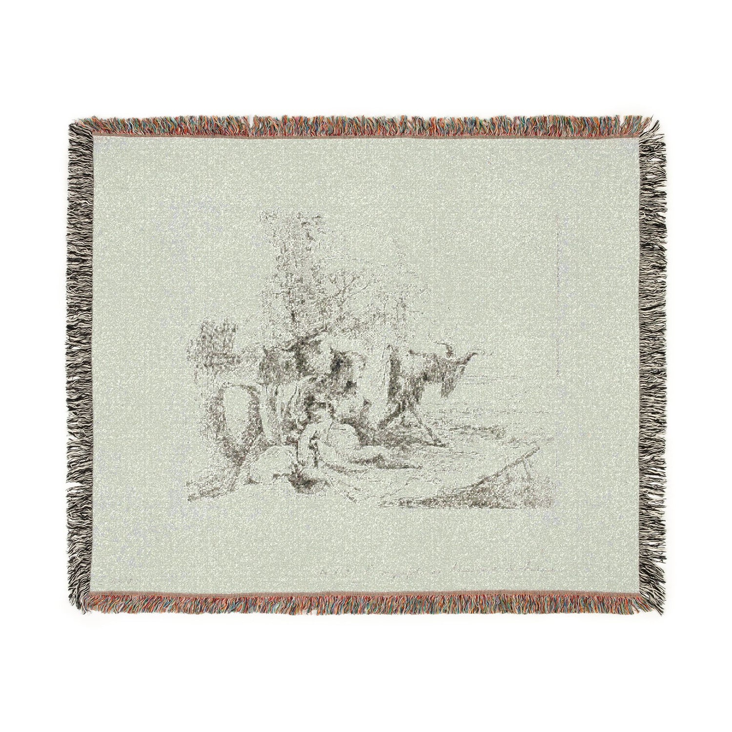 A Nymph with a Small Satyr and Two Goats - Giovanni Battista Tiepolo Tapestry Blanket