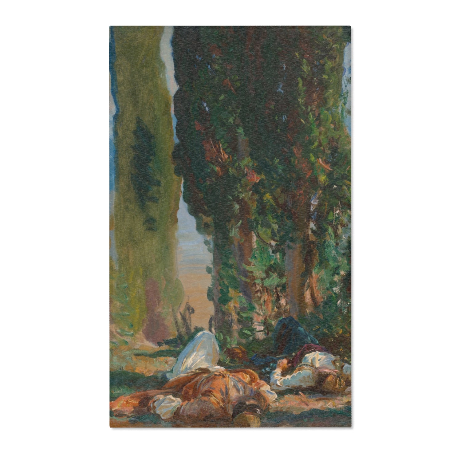 Under the Cypress Trees at Corfu - John Singer Sargent Area Rug
