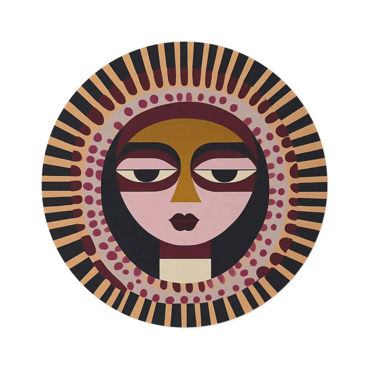 Modern Sun Mask Accent Rug