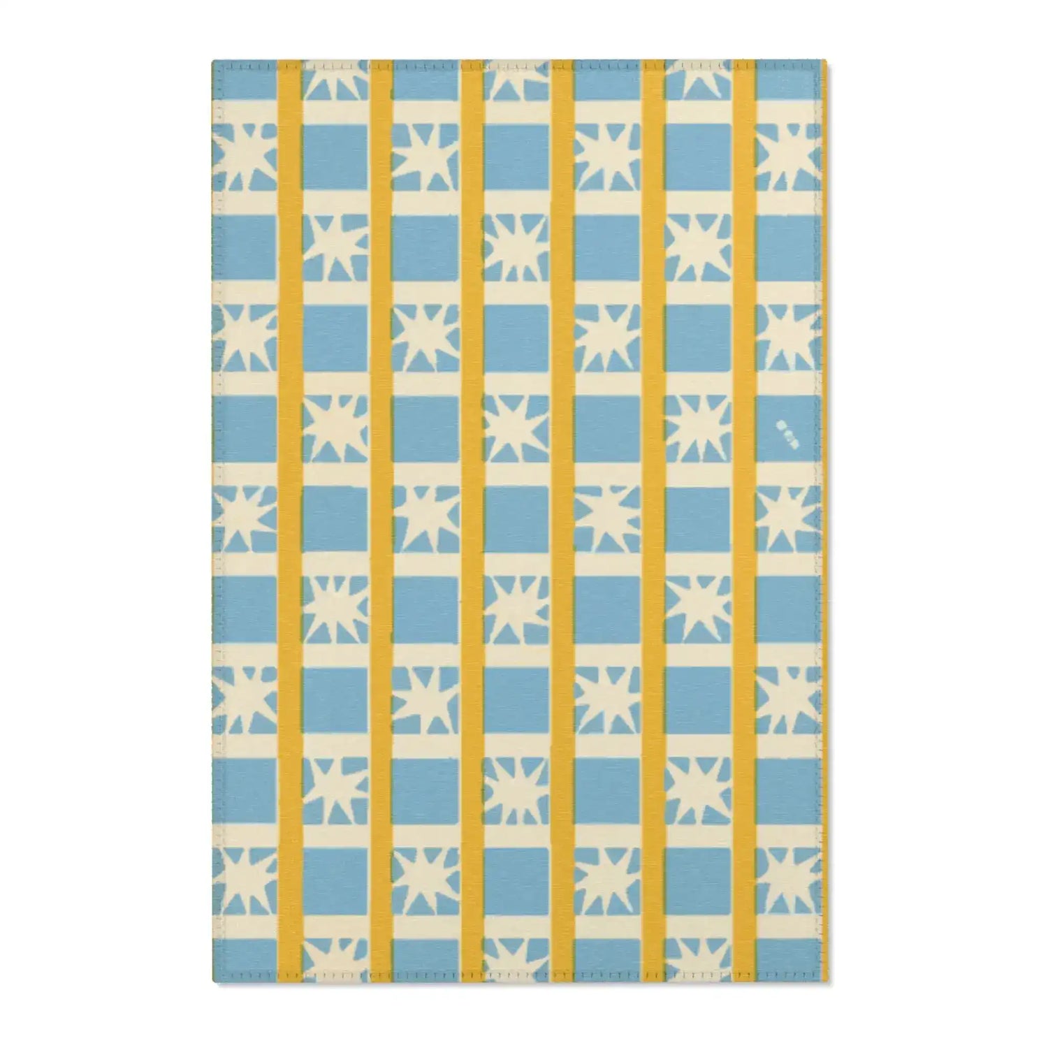 Retro Sunburst Grid Accent Rug