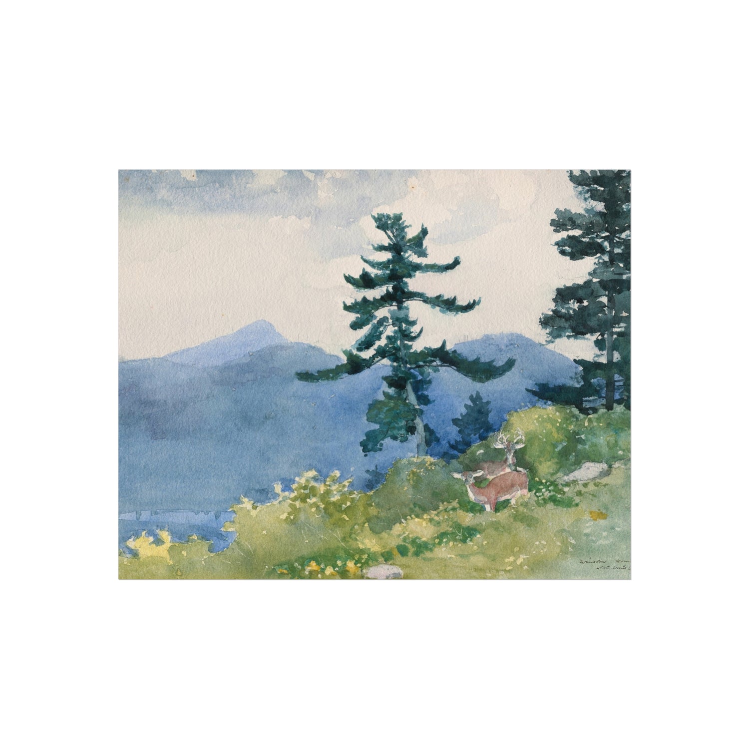 Winslow Homer - North Woods Club, Adirondacks (The Interrupted Tete-a-Tete) | Fine Art Poster