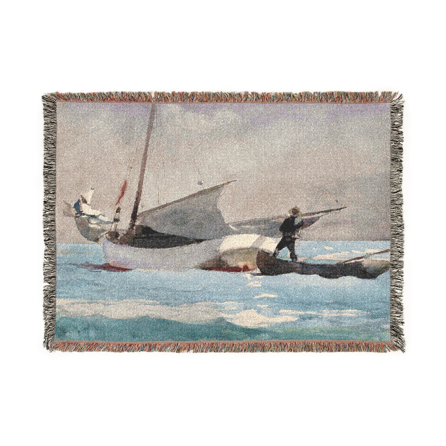Stowing Sail - Winslow Homer Tapestry Blanket